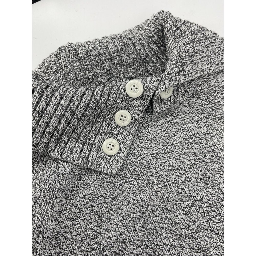 Karen Scott Women's Gray Long Sleeve Collared Knit Sweater Size Medium - Picture 8 of 9